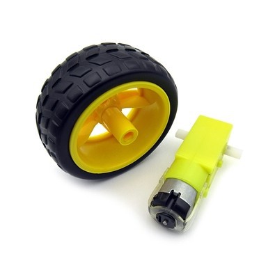 电机马达智能小车底盘轮胎+直流减速电机v车轮轮子马达70g