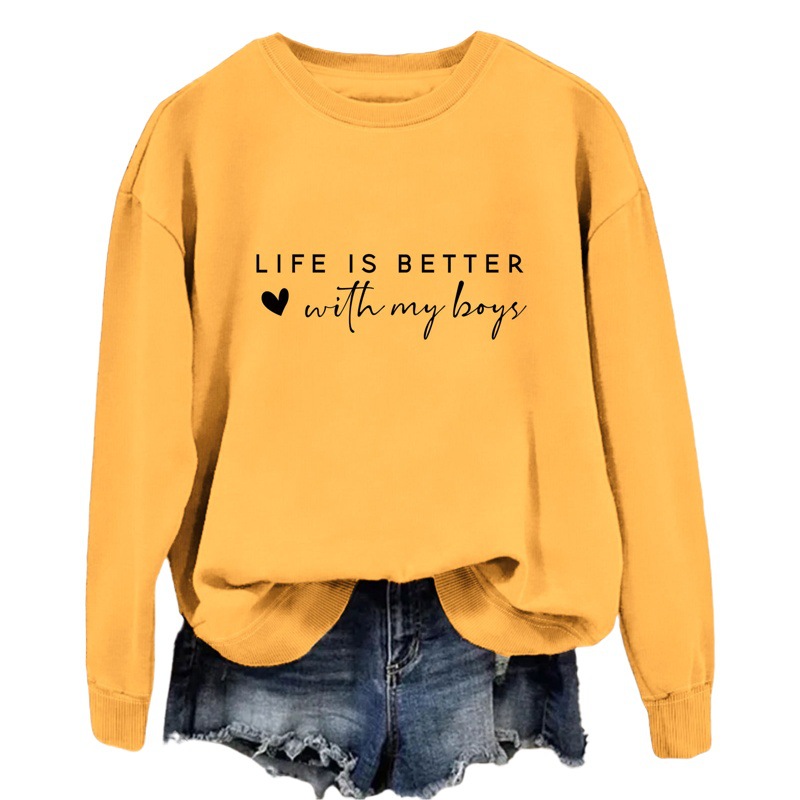 La vida es mejor con mis chicos Amazon en stock moda superior eBay suéter de manga larga suéter