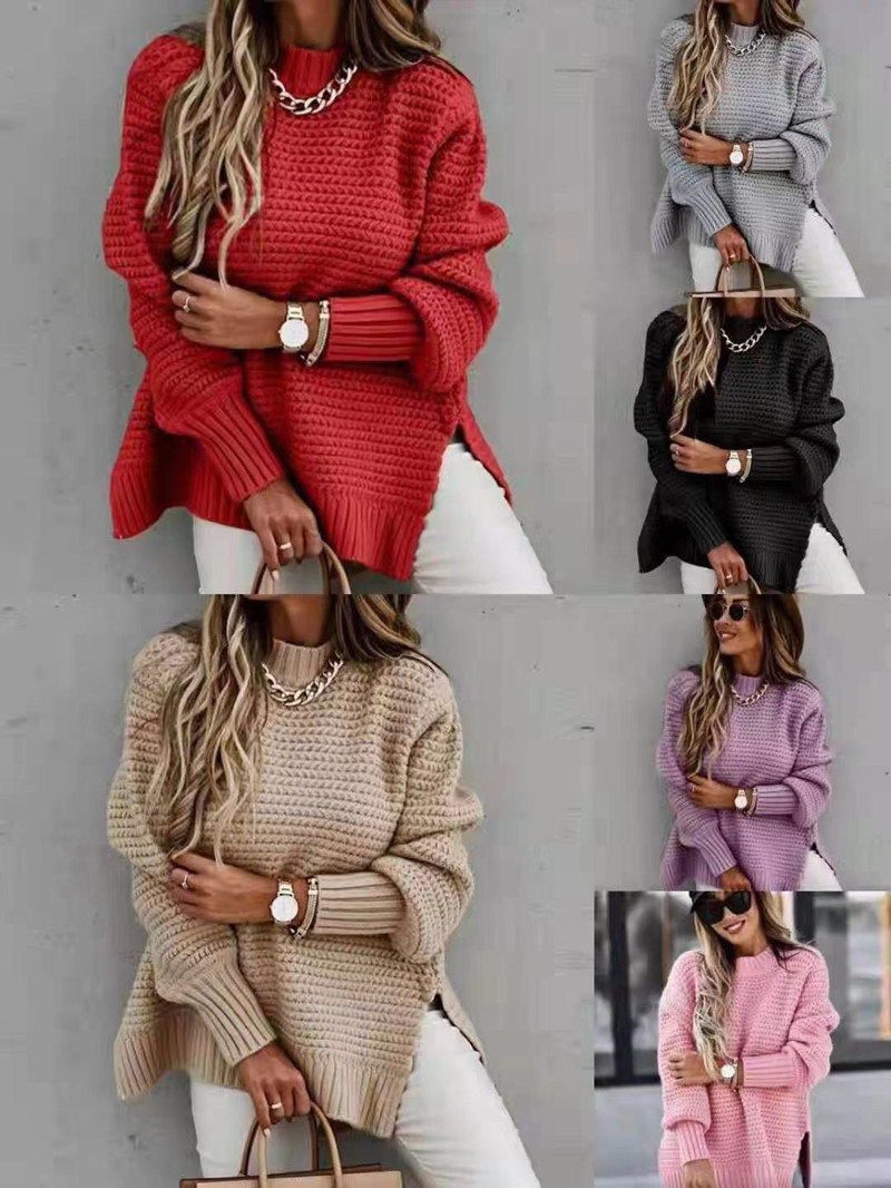 Women's Sweater Long Sleeve Sweaters & Cardigans Casual Solid Color display picture 1