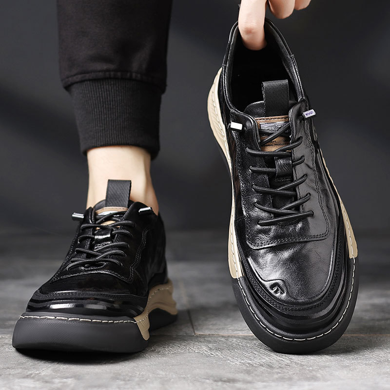 Special Sale Casual For Men, High-End Sports Sneakers, Genuine Leather Versatile Trendy Shoes, British Style Men's Shoes_vogvips.com