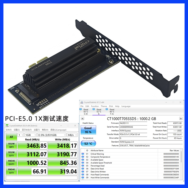 M.2ת�ӿ�NVMe SSDתPCI-E X4 5.0 GEN5ת�ӿ�m2תnvme��չ��