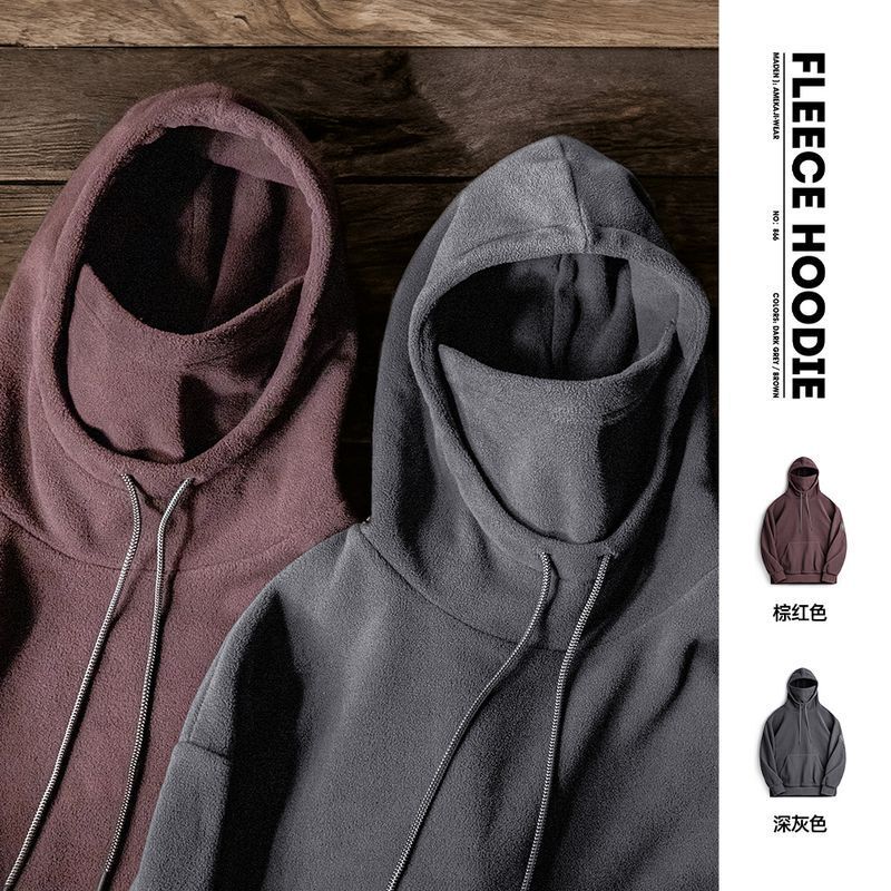 Madden Workwear American Casual Fleece Balaclava Hooded Sweatshirt Windproof Pullover Mask Top for Men Spring Madden Workwear American Casual Fleece Balaclava Hooded Sweatshirt Windproof Pullover Mask Top for Men Spring