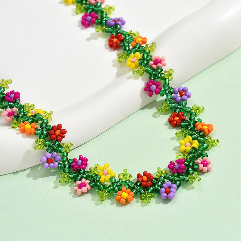 Böhmische Blumen-halskette Für Damen Handgemachte Perlenkette_voghion.com