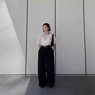 夏季新款日系简约清凉气质设计感圆领衬衫宽松显瘦休闲上衣