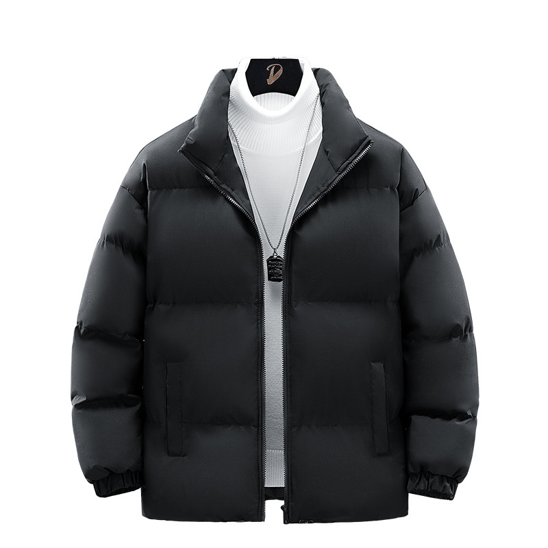 2024 nueva chaqueta de algodón principal para hombres, chaqueta de algodón caliente gruesa y suelta de cuello vertical, chaqueta de algodón frío