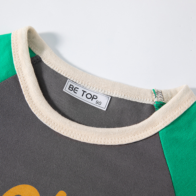 Camiseta de algodón para niños de estilo coreano superior patrón de dibujos animados de primavera y otoño camisa de manga larga de fondo para niños entrega de una pieza