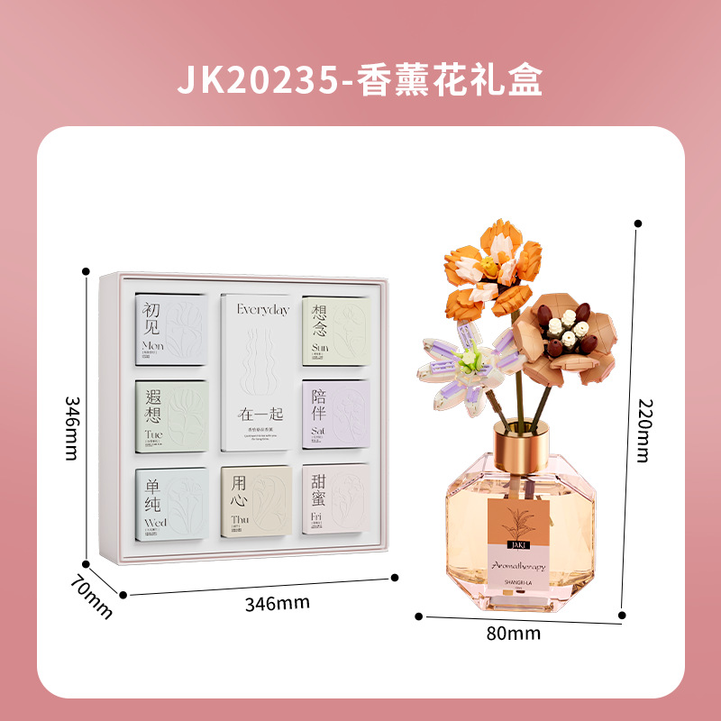 JAKI Jiaqi bloques de construcción suculenta olla montaje decoración interior simulación flor planta juguete lindo regalo la muchacha