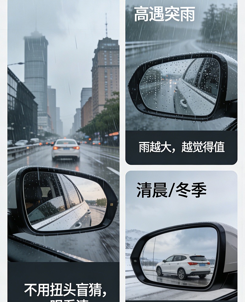 Jingjiwei R1 Rain-Repellent Liquid Coating for Rearview Mirrors, Anti-Rain Magic for Car Windows, Glass Water-Repellent Spray