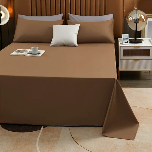 Simple solid color aloe vera cotton sheets single piece household skin-friendly sheets student dormitory single and double sheets pillowcases wholesale
