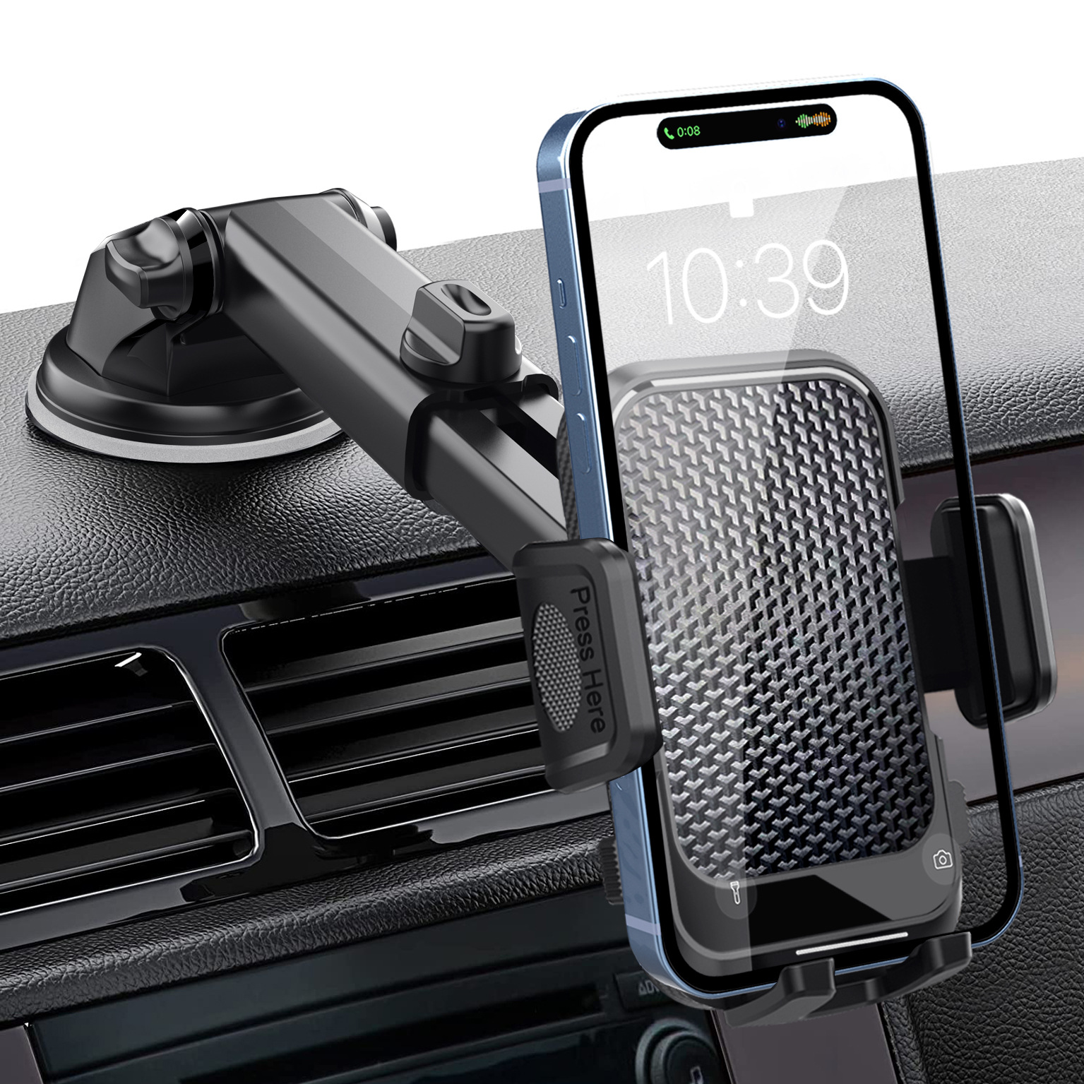 Car Phone Holder for Dashboard Windshield Suction Cup Type Retractable Navigation Car Center Console