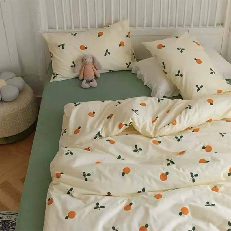 Детский комплект постельного белья с цветочным принтом, 3‑ или 4‑предметный, размеры 1,2–2,2 м