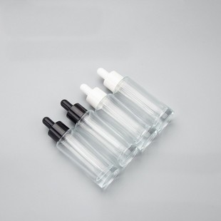 Qichen in stock Thick Bottles 30ml Flat Shoulder Bottles Glass Flat Shoulder Bottles Dropper Bottles Foundation Cosmetics Bottles