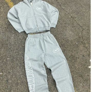 Спортивный костюм с молнией COR, новый дизайн с резьбовым краем, мужской и женский, повседневный, толстовка и штаны.