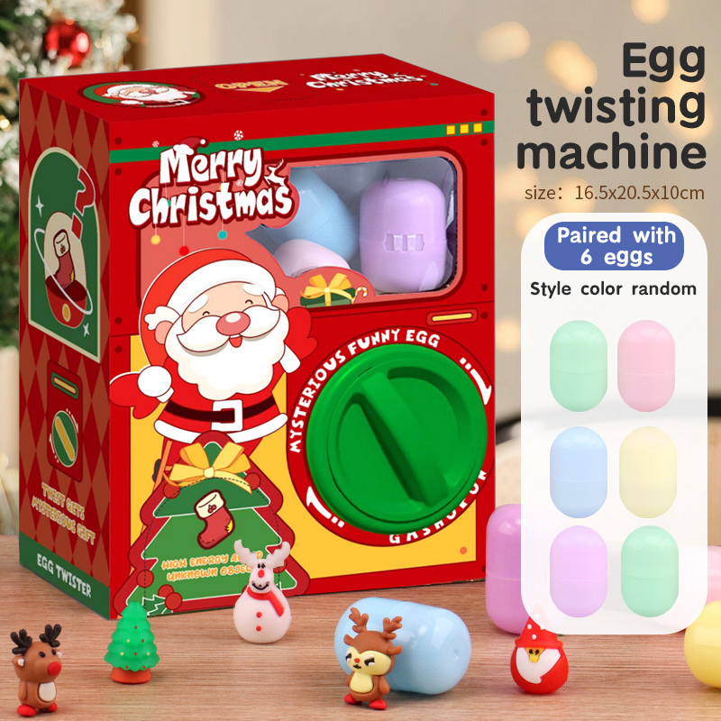Regalos de Navidad para niños Papá Noel divertida máquina de torsión de huevos Lucky Navidad caja ciega