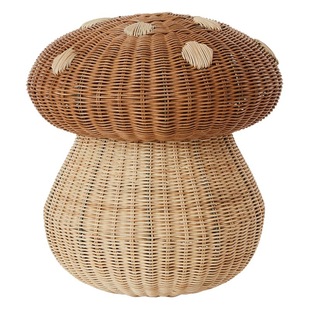 Nordic-style Mushroom-shaped Dirty Clothes Basket Rattan Storage Basket Plush Toy Storage Basket Children's Toy Sundries Storage Box