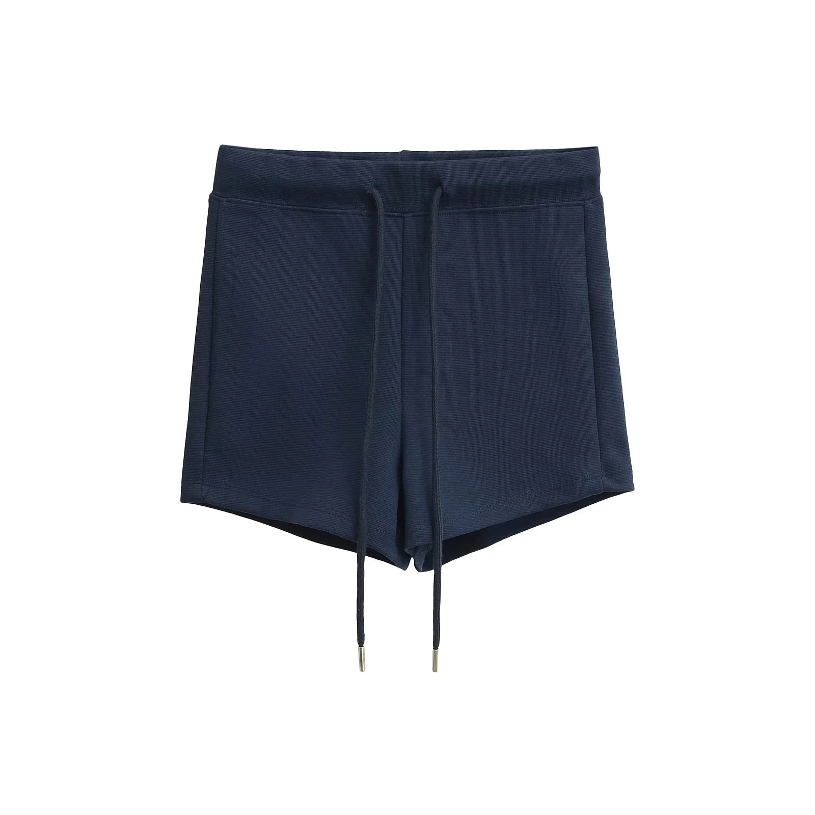 Spring trousers, shorts, drawstring, high waist, slim fit