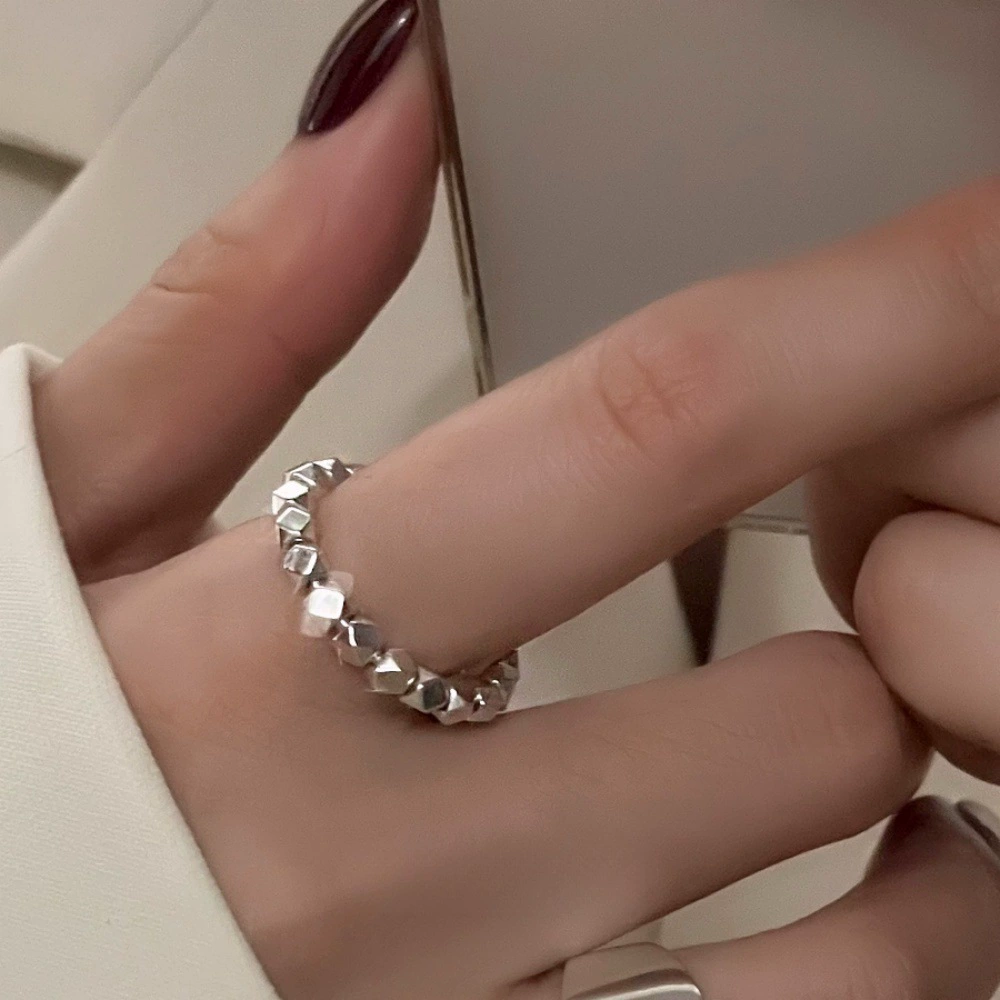 Серебряное кольцо 925 пробы, матовая отделка, стиль легкой роскоши, середний палец, не тускнеет