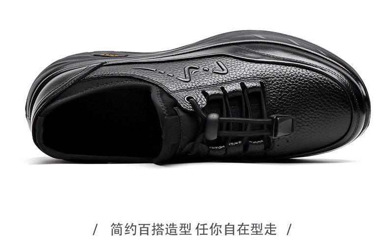Giày lười nam da bò thật đế mềm chống mài mòn, đế dày nhẹ, kiểu slip-on — D1825 Đen chi tiết 18