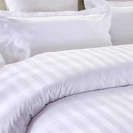 布床单四件套民宿风格白色被套酒店宾馆白床上用品三件套旅店包邮