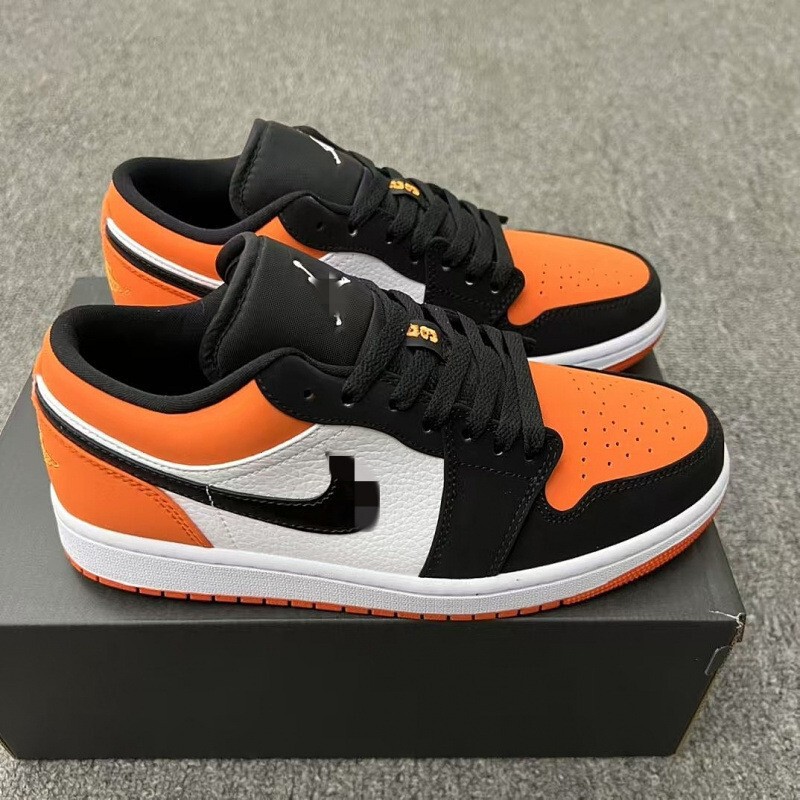 Putian Pure Original Aj1 Low-Top Basketball Shoes Black and White Smoke Gray Jordan 1 Unisex Outdoor Retro Versatile Sports Shoes Trendy Shoes