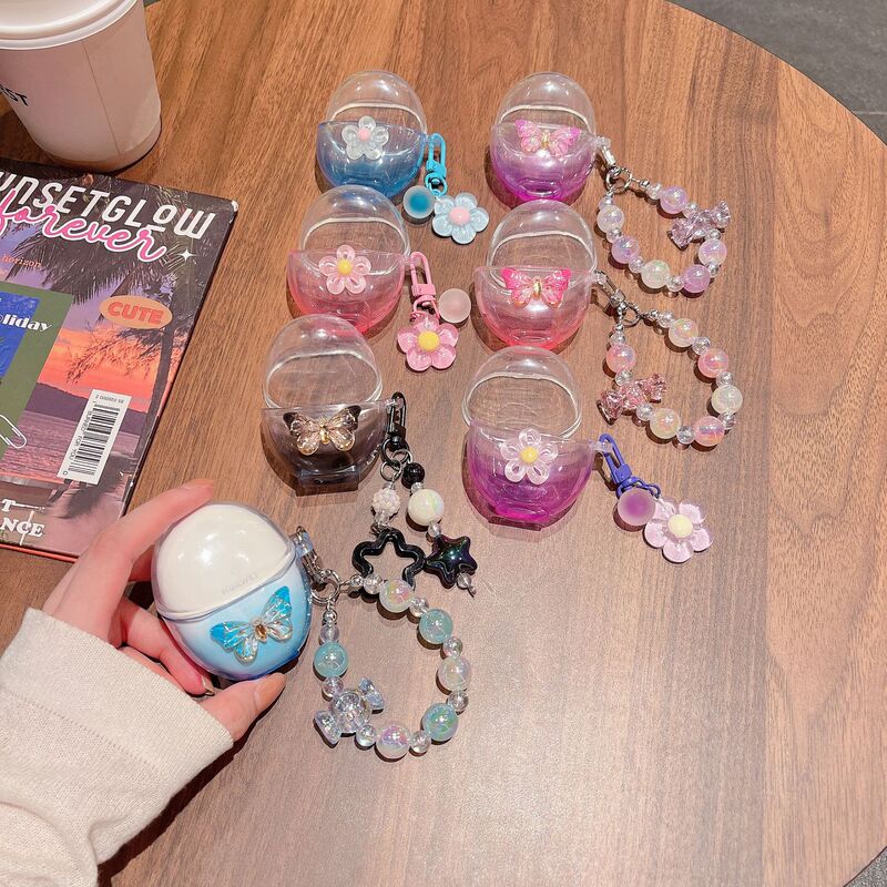 Suitable for Huawei Freebuds6/5 Gradient Color Headphone Shell Fitbuds Pro Bluetooth Protective Cover Crystal Bracelet