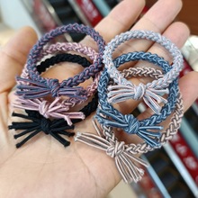 加粗高弹力编织头绳时尚麻花辫子发圈皮筋地摊二元店高马尾发绳