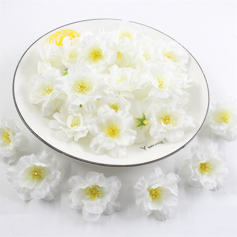 新しい模擬桜の花頭 diy カチューシャ素材ヘアアクセサリー手作り花輪アクセサリー結婚式の装飾桃の花卸売|undefined