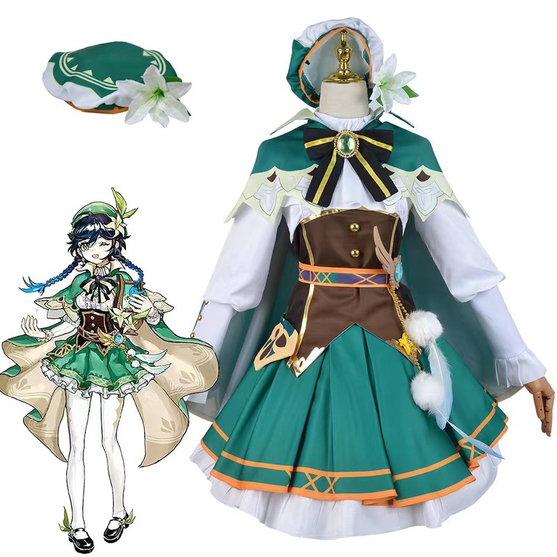 現品ウェンディ原神cos服コスプレアニメキャラクター可愛い衣装演出服ウェンディcos服|undefined