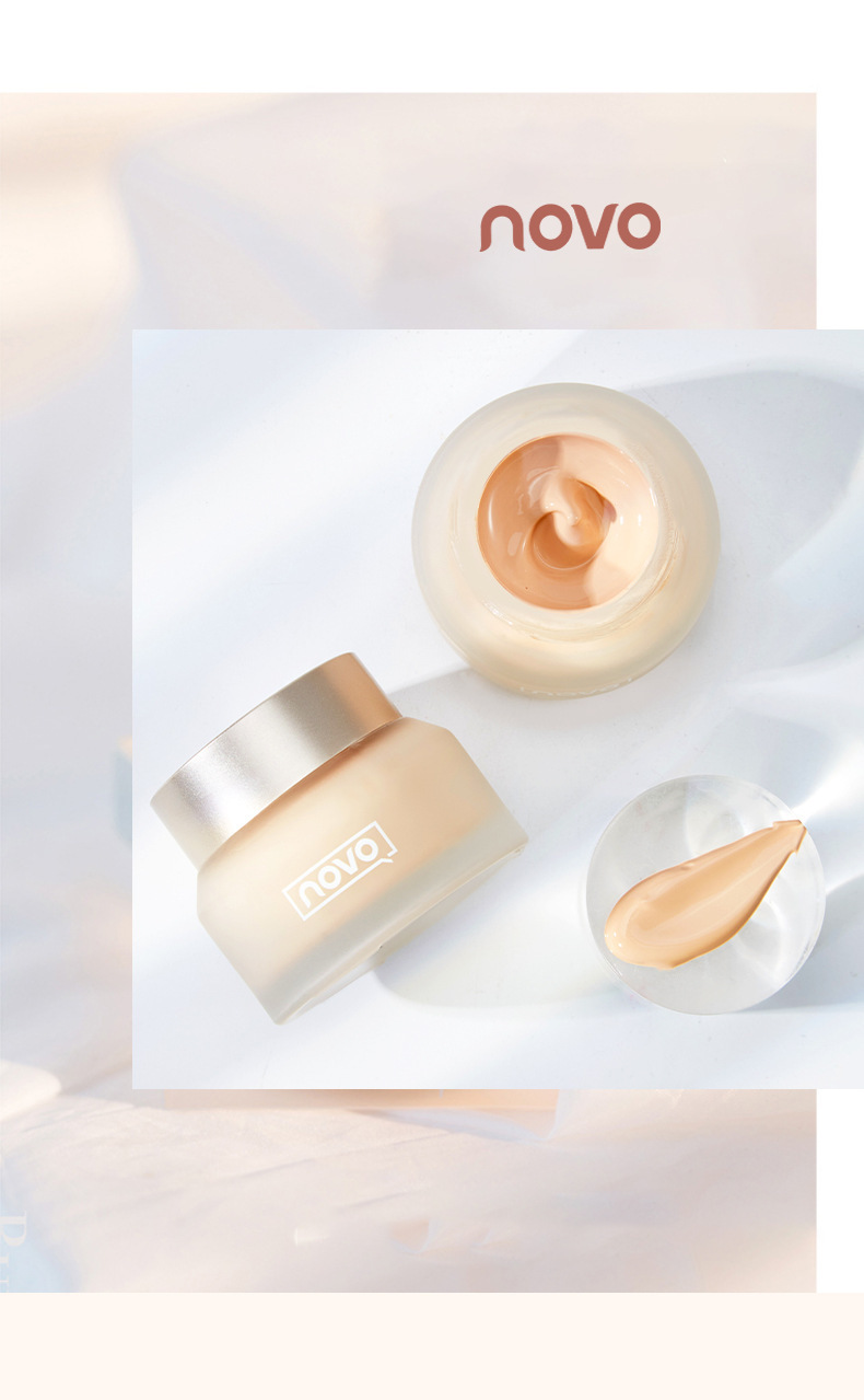NOVO Foundation provides concealer, moisture retention, long-lasting makeup without smudge, water resistance, sweat resistance, oil control, dry skin, light cream skin foundation undefined