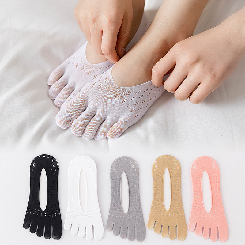 Five-Toe Socks for Women, Summer Thin Boat Socks, Trendy Breathable Sweat-Absorbing Low-Cut Invisible Socks, Women's Split-Toe Socks for Summer Five-Toe Socks for Women, Summer Thin Boat Socks, Trendy Breathable Sweat-Absorbing Low-Cut Invisible Socks, Women's Split-Toe Socks for Summer