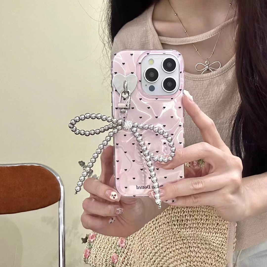 Ins fresca ondulación de agua pantalla completa pequeño amor para iPhone15/14ProMax funda para teléfono móvil 12 Apple 13 mujer