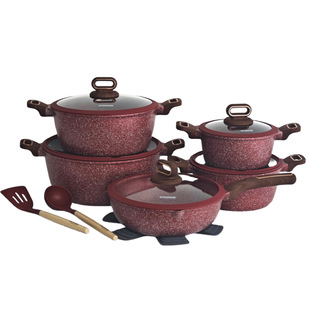 Donnor Belle Model 15 16-Piece Granite Cookware Set Non-Stick Pot Soup Pot Frying Pan Export Set