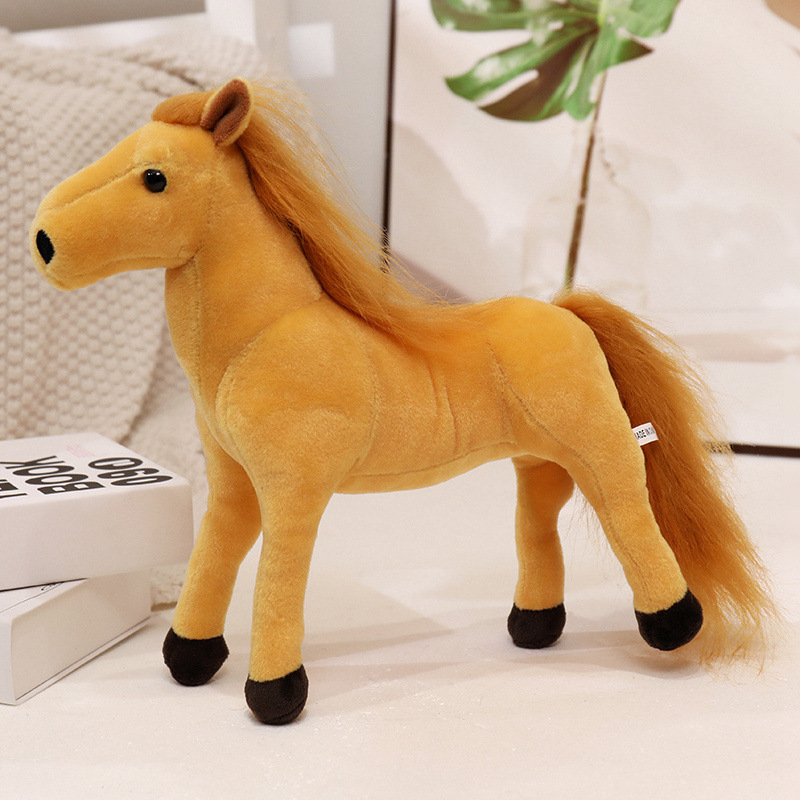 Simulación transfronteriza muñeca de peluche de caballo negro muñeca dragón blanco muñeca de decoración muñeca regalo para niños