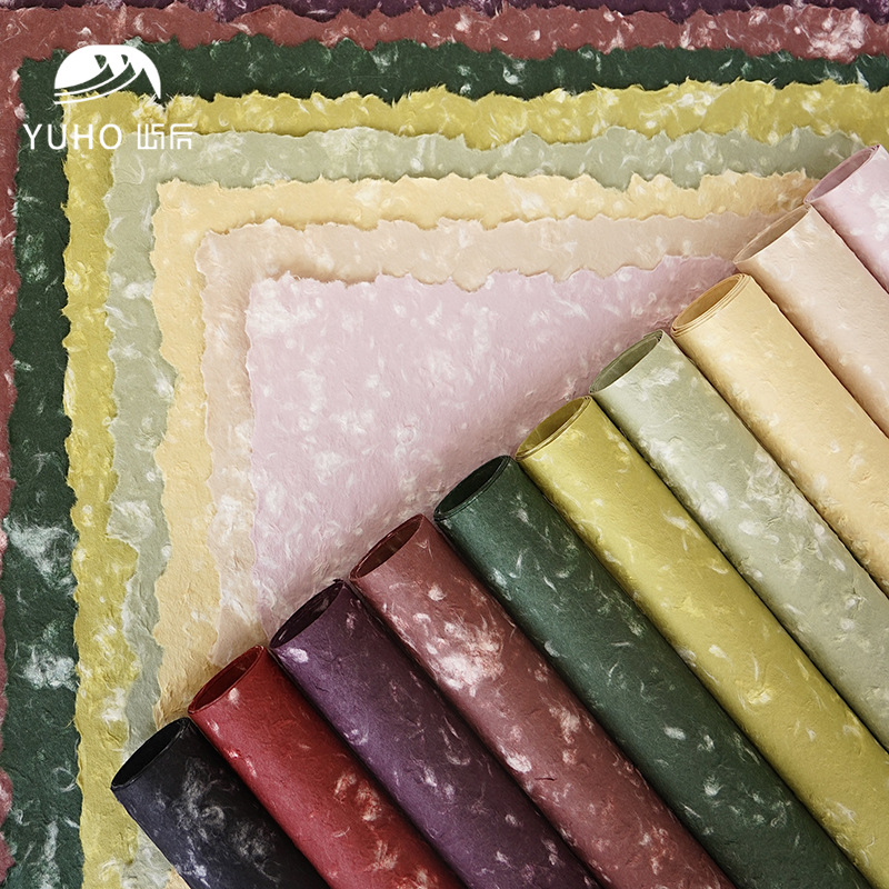 屿后 复古燕窝东巴纸鲜花花束手撕包花纸礼物礼品盒包装花店资材