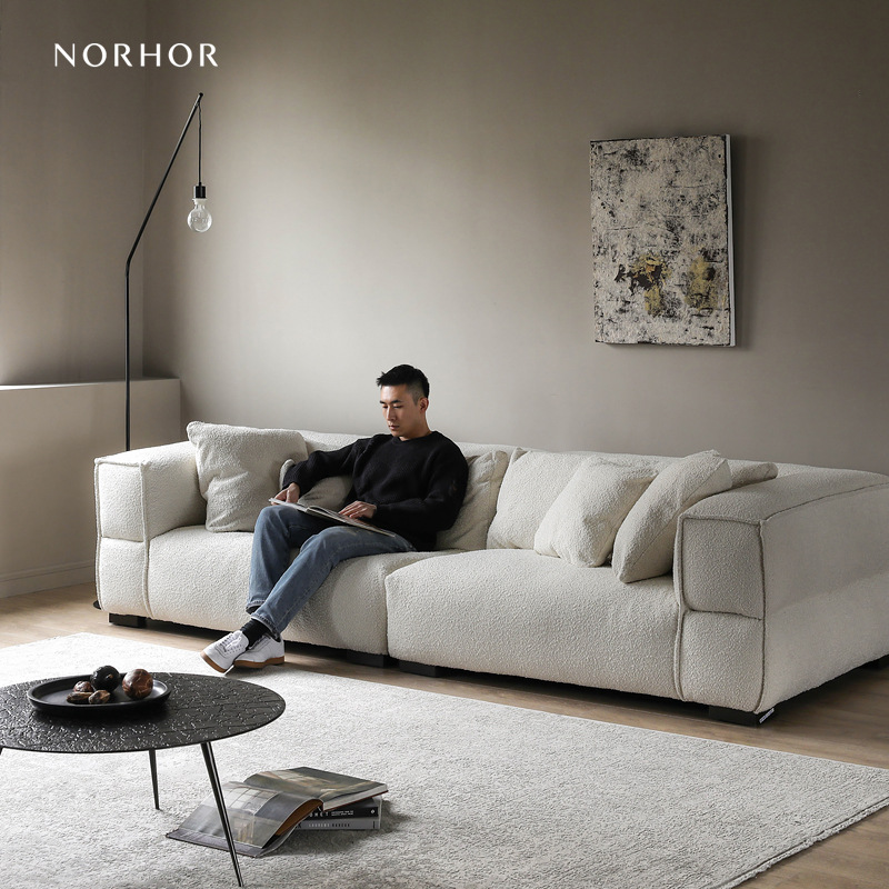 Nordic Expression NORHOR/DOPIO Fabric Sofa ASIADES Original Retro Cream White Four-Seater K