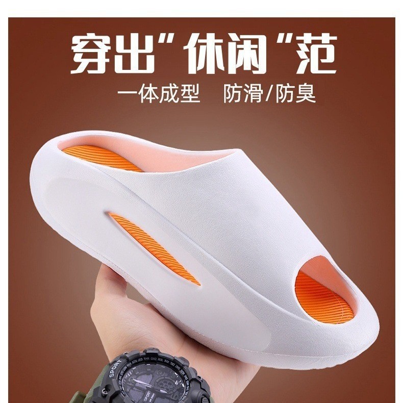 Fashionable Outdoor Sports Slippers with a Stylish Design, Thick Soles, Unique Non-Slip and Wear-Resistant Soft Soles, Men's Slip-On Sandals, Wholesale Beach Sandals