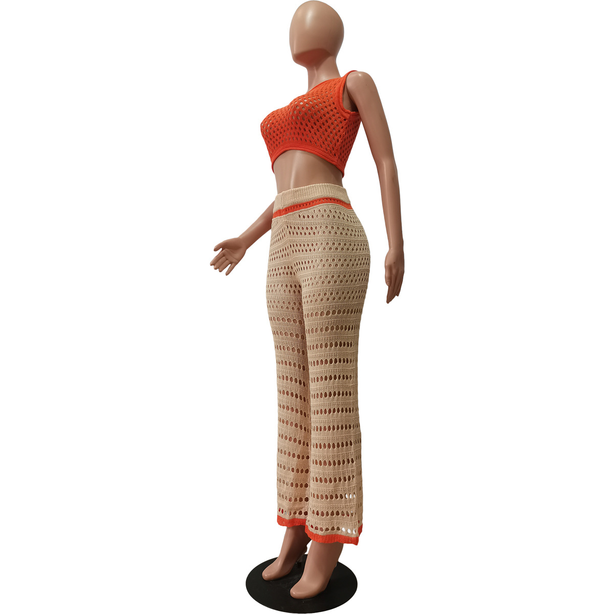 Urban Fashionable Knitted Hand Crochet Outdoor Sports Casual Suit Women Clothing
