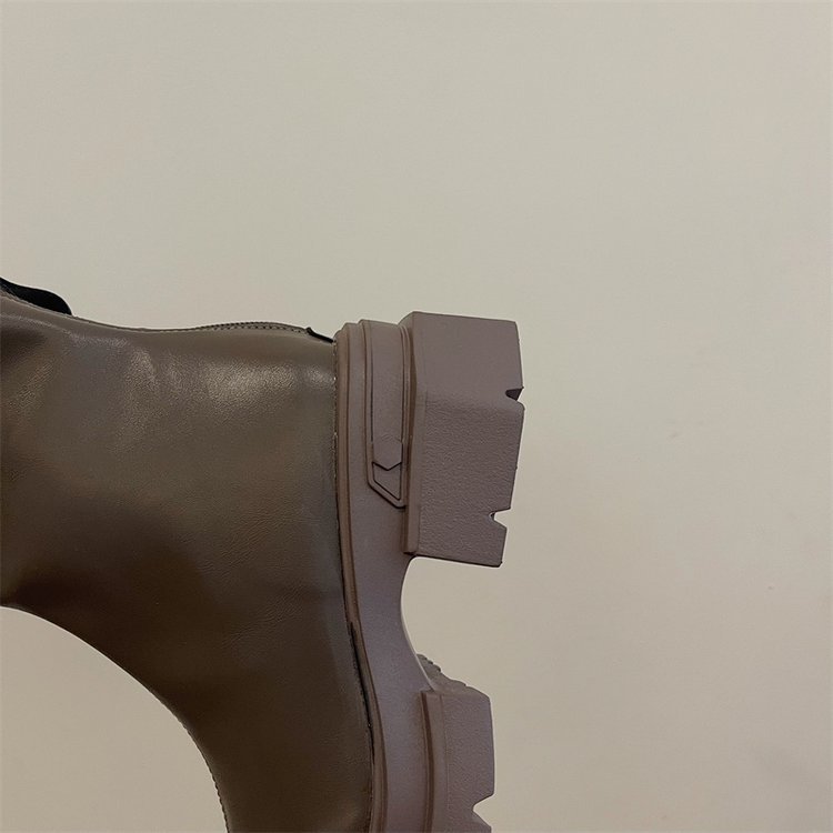 British Style Women’s Ankle Boots With Thick Heel And Back Zipper_voghion.com