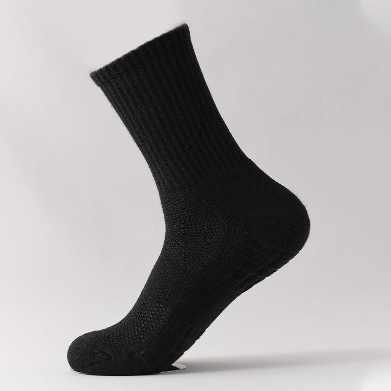 Black high socks-towel bottom