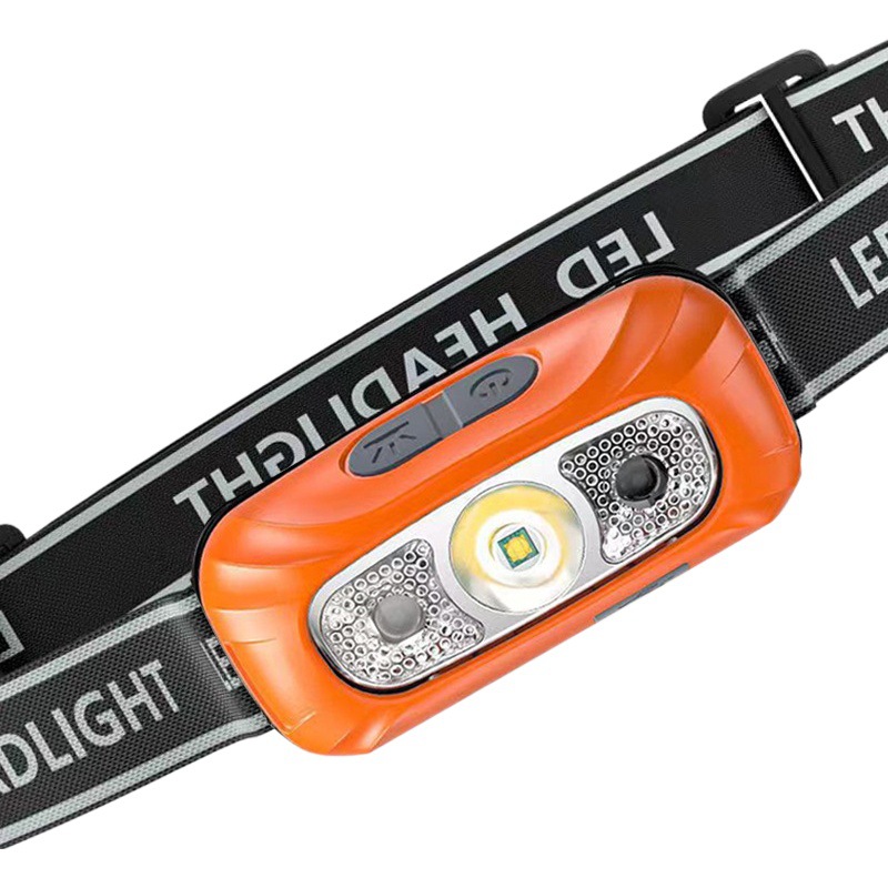 Faro de carga de luz fuerte super brillante, lámpara de iluminación montada en la cabeza con super larga resistencia, sensor para exteriores, pesca nocturna, linterna doméstica