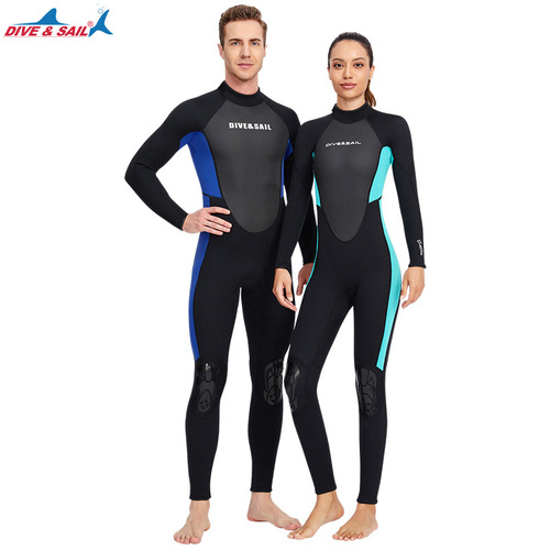 New 3MM Diving Suit Long Sleeve One-piece Couple Diving Suit Wetsuit Insulated Waterproof Sun Protection Snorkeling Surfing Jellyfish Swimwear