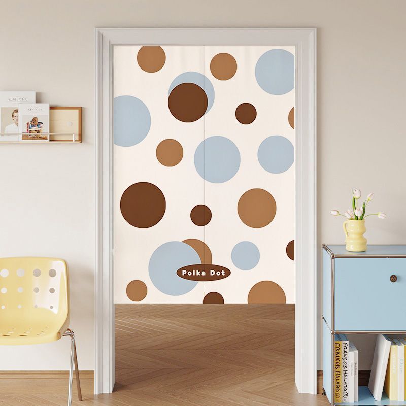 Minimalist Ins-Style Polka Dot Fabric Curtain for Privacy Protection, Suitable for Room, Balcony, and Hallway, Rod-Type Adhesive Fabric Door Curtain Minimalist Ins-Style Polka Dot Fabric Curtain for Privacy Protection, Suitable for Room, Balcony, and Hallway, Rod-Type Adhesive Fabric Door Curtain