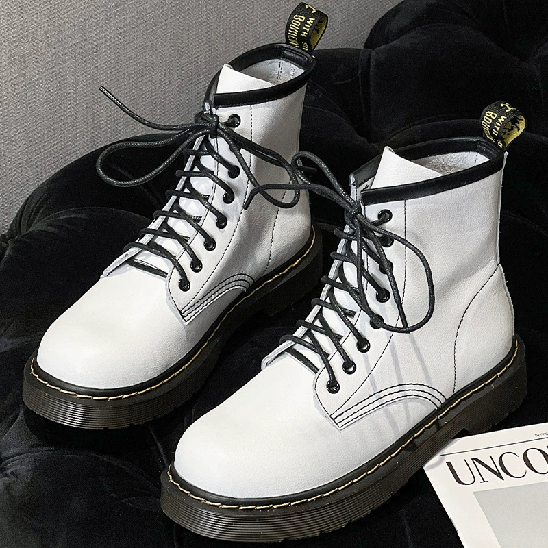 Белые ботинки Martin Beauty Power, женские, 2022 новые универсальные кожаные ботинки с восемью отверстиями, Винтажные ботинки в британском стиле