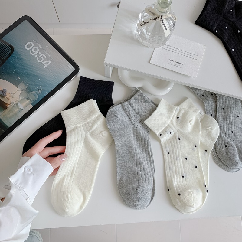 Socks Women's Socks Summer Thin Japanese Style Cute Polka Dot White Short Socks Pure Cotton Breathable Plaid Gray Women's Socks Socks Women's Socks Summer Thin Japanese Style Cute Polka Dot White Short Socks Pure Cotton Breathable Plaid Gray Women's Socks