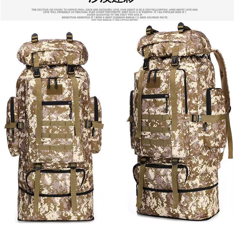 Mochila de deportes al aire libre de gran capacidad al por mayor de fábrica, nueva mochila táctica de camuflaje, bolsa de camping de montañismo a prueba de salpicaduras