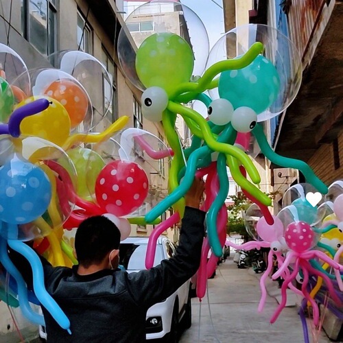 Octopus Balloon Floating Air Balloon New Octopus Flying Doll Street Stall Night Market Doll Bobo Ball Delivery