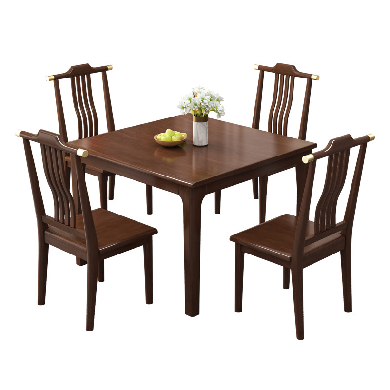 Mesa de comedor de madera maciza cuadrada pequeño apartamento casa pequeña mesa cuadrada moderna mesa de madera de ocio chino sala de alquiler pequeña mesa de té