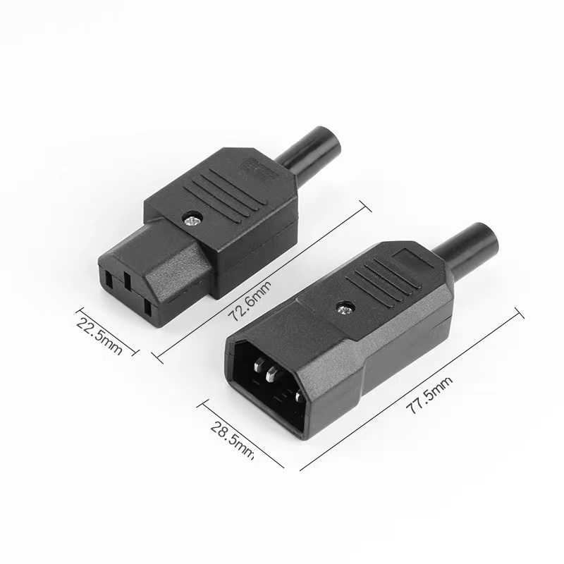 AC电源接线插座 电脑母座 c13组装插头 C14插座 品字公母插头
