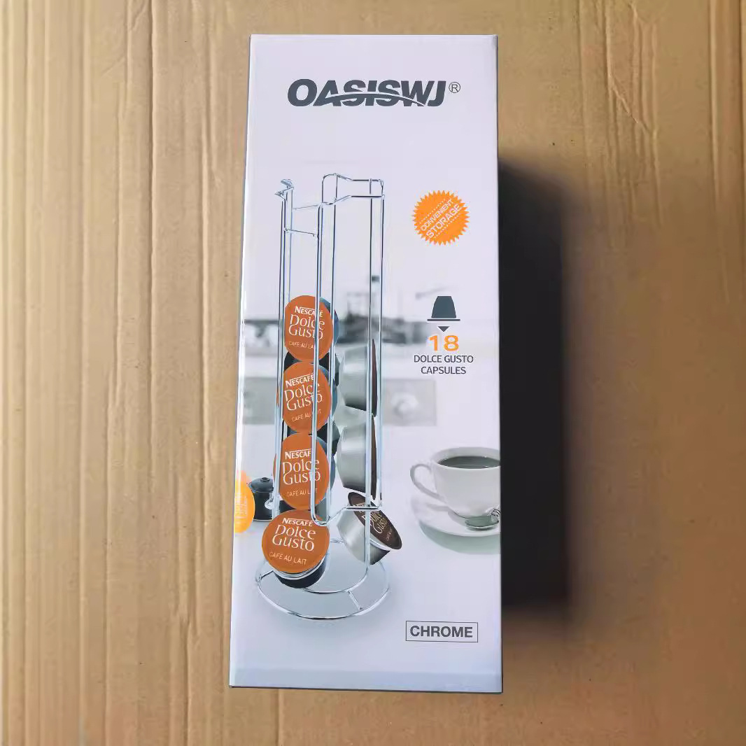 OASISWJ transfronterizo de alambre de hierro Inglés color caja de almacenamiento rack 18 Unids Nestle multi-diversión café cápsula rack