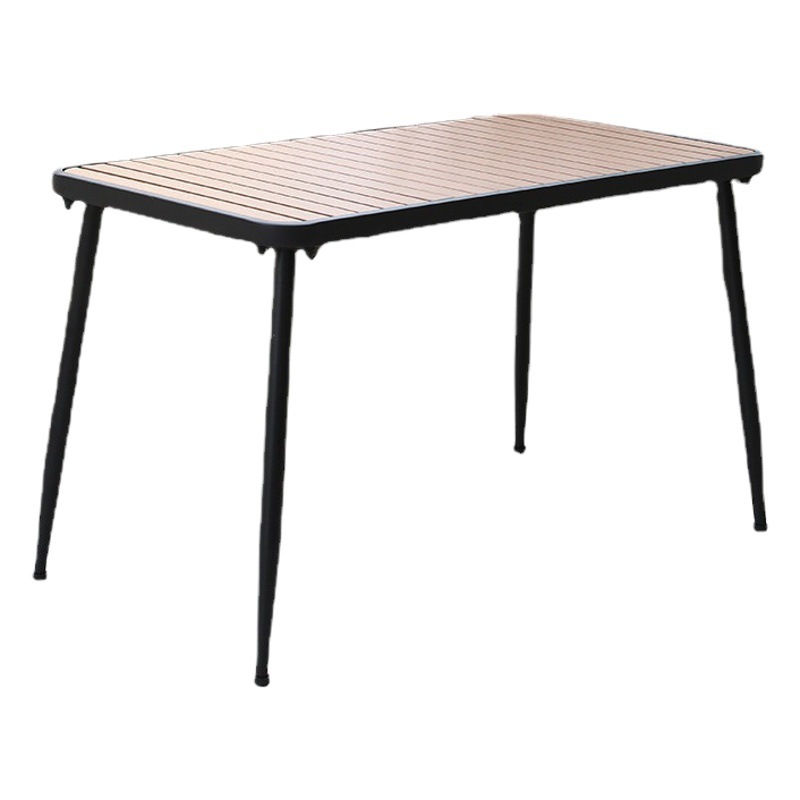Outdoor dining table waterproof sunscreen plastic wood dining table and chair combination simple outdoor balcony small table and chair garden courtyard Leisure
